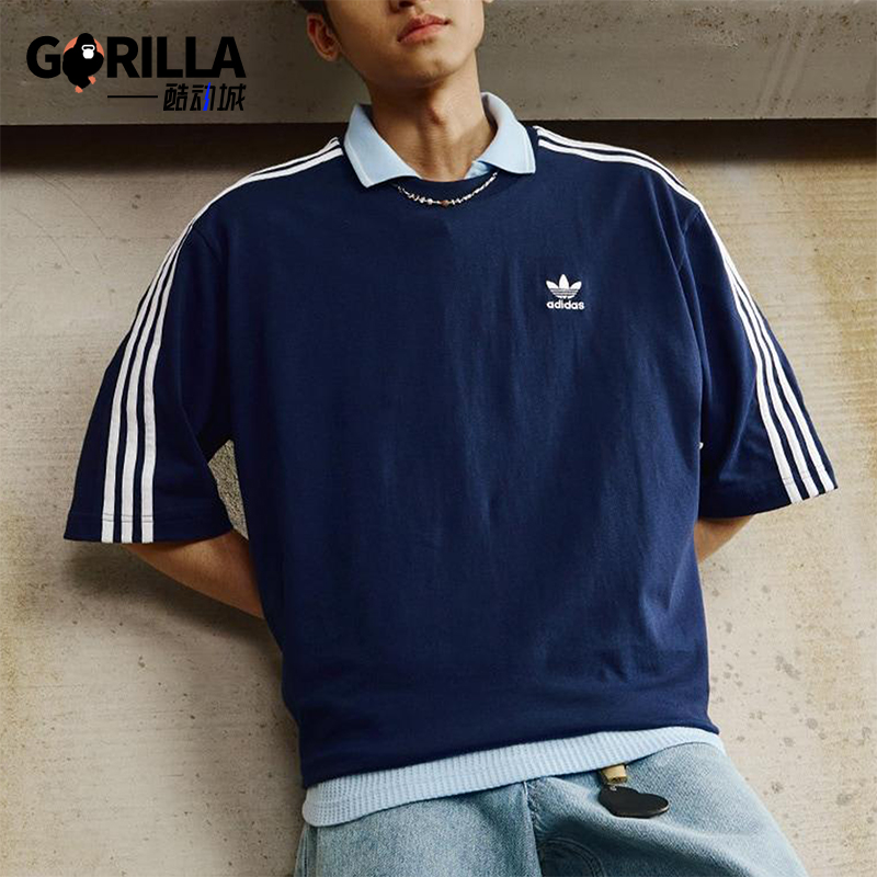 Adidas/阿迪达斯正品三叶草男士运动宽松透气针织经典T恤JP1059