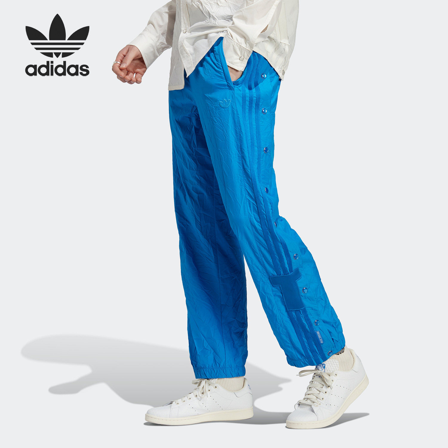 adidas/阿迪达斯官方正品三叶草新款男子运动侧开纽扣长裤ia2483