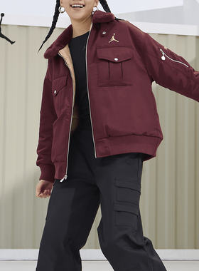 Nike/耐克正品时尚运动新款女士宽松休闲保暖翻领外套FZ6449-619