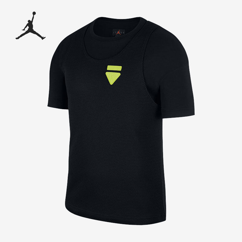 Nike/耐克官方正品JORDAN男子篮球训练圆领假两件短袖CD9711-100,运动服/休闲服装,运动T恤,淘宝优惠券,粉丝福利购,淘宝优惠卷