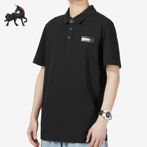 斯凯奇男士运动针织短袖POLO衫