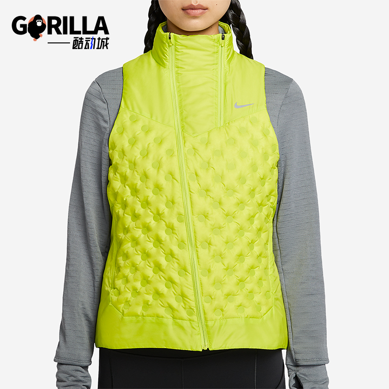 Nike/耐克正品秋冬女士运动拼接跑步时尚拉链羽绒马甲FB7607-389