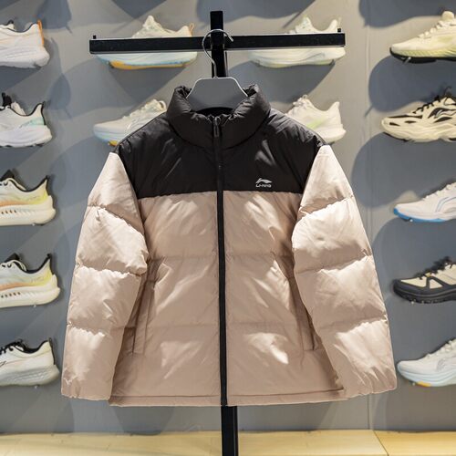 李宁正品冬季新款男女大童时尚潮流运动休闲立领羽绒服YYMV091-2