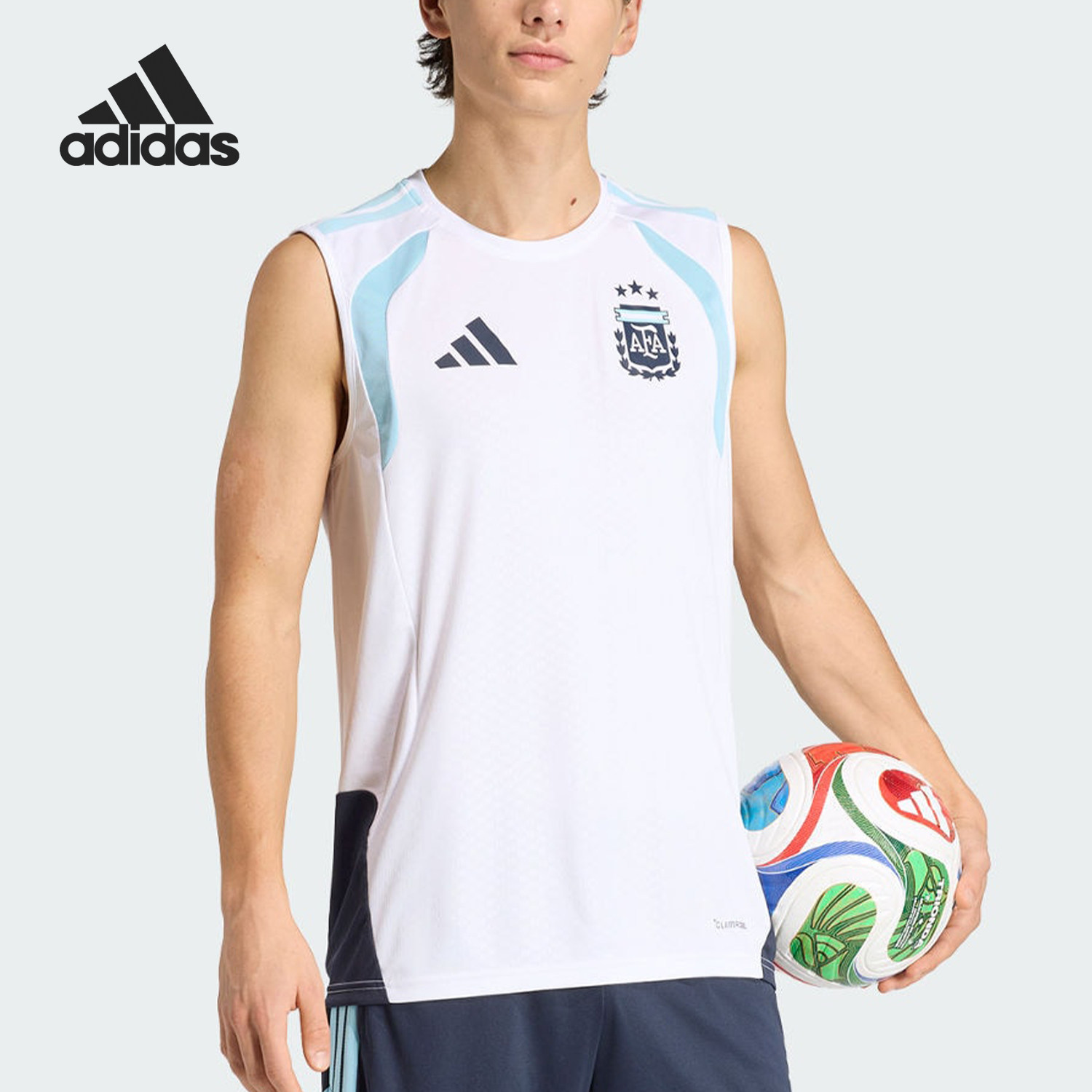 Adidas/阿迪达斯官方正品夏季男士足球训练透气经典背心T恤JY7037