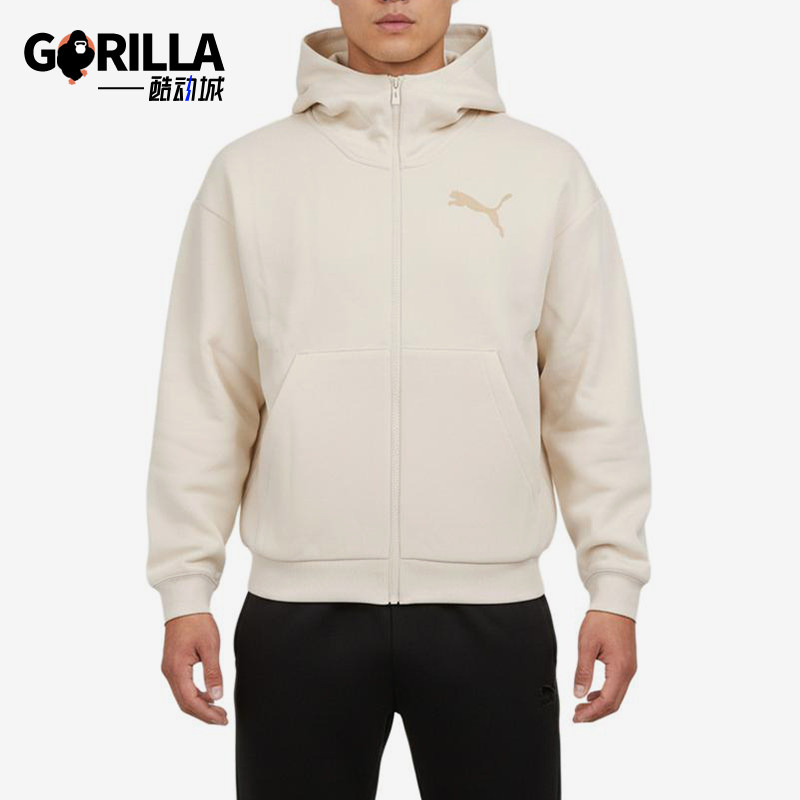 Puma/彪马正品ES针织连帽拉链卫衣新款经典运动连帽卫衣637444-87