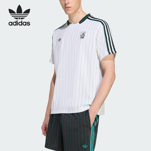 Adidas/阿迪达斯官方正品三叶草男女圆领套头透气足球短袖JW5466