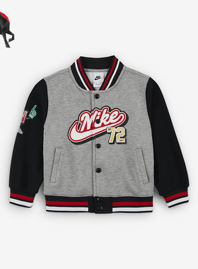 Nike/耐克正品秋季新款小童针织落肩休闲棒球外套HQ7953-063