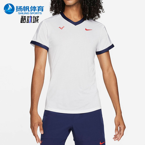 Nike/耐克正品新款女白蓝色网球训练经典轻盈网球T恤CV2803-101