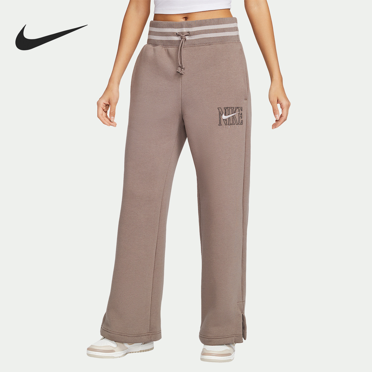 Nike/耐克正品秋冬新款女士加绒高腰阔腿图案长裤HJ0910-233,运动服/休闲服装,运动长裤,淘宝优惠券,粉丝福利购,淘宝优惠卷