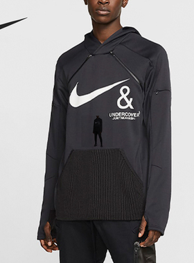 Nike/耐克正品空新款黑色运动休闲轻盈经典连帽卫衣CD7525-010