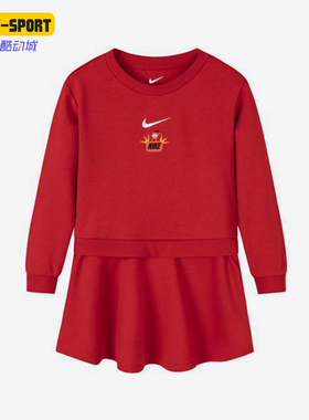 Nike/耐克正品2025新款小童时尚简约圆领连衣裙NY2412111PS-001