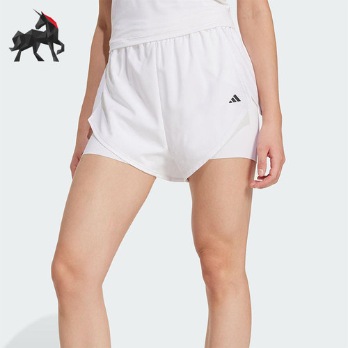 Adidas/阿迪达斯正品2025夏季款女士高腰经典运动训练短裤KB3141