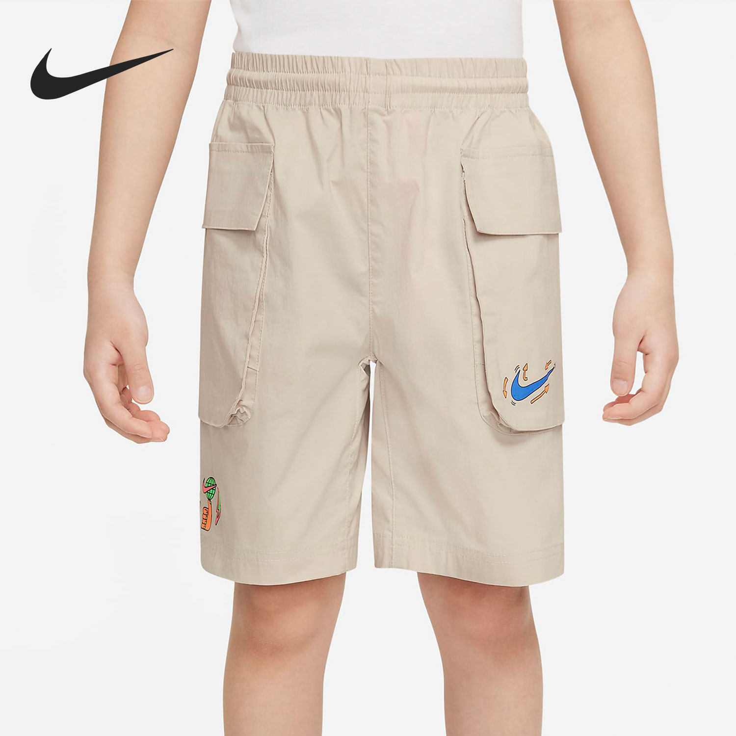 nike/耐克官方正品夏季新款小童休闲机能风工装短裤dx7549-008