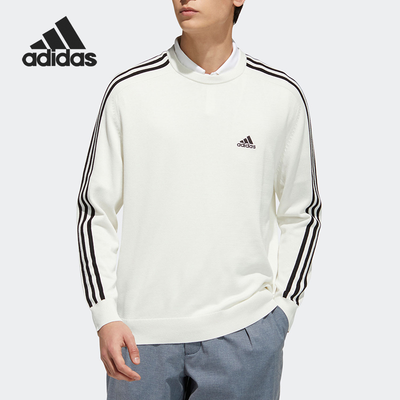 Adidas/阿迪达斯正品运动休闲男子三道杠圆领针织卫衣GV1200
