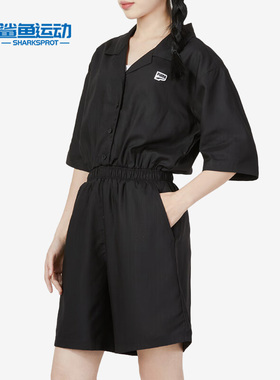 Puma/彪马正品夏季女子运动宽松短袖短裤翻领连体衣620632-01