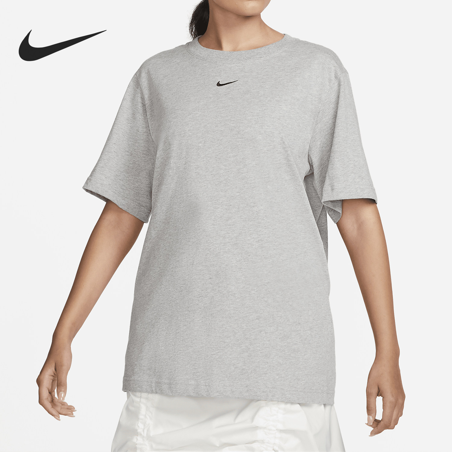 Nike/耐克正品Sportswear女士日常罗纹圆领短袖T恤FD4149-063