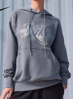 Nike/耐克官方正品冬季女士运动训练宽松休闲印花卫衣HQ4869-084