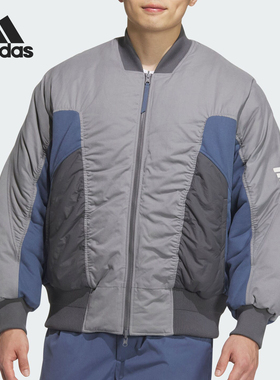Adidas/阿迪达斯正品新款男士拼接立领保暖宽松棉服JM6167