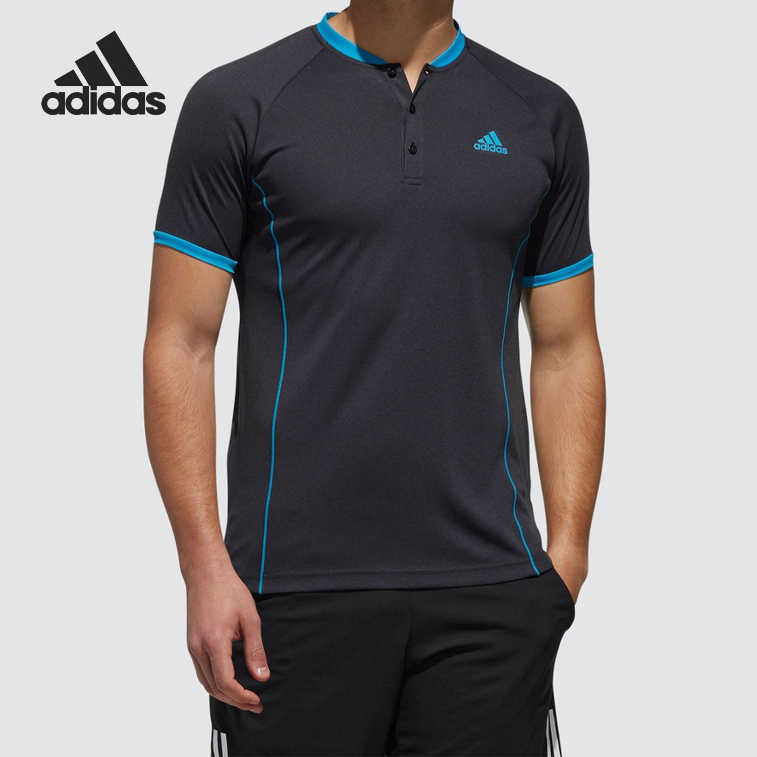 Adidas/阿迪达斯正品男子透气网球运动训练比赛T恤 DV0920