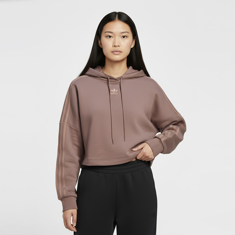 Adidas/阿迪达斯正品三叶草女子连帽休闲针织运动套头衫 GM6692