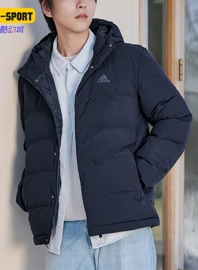 Adidas/阿迪达斯正品冬季男士拉链连帽保暖户外运动羽绒服KE5407