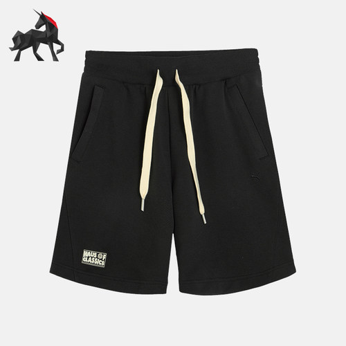 Puma/彪马正品夏季男女徽章抽绳休闲经典运动宽松短裤631562-01