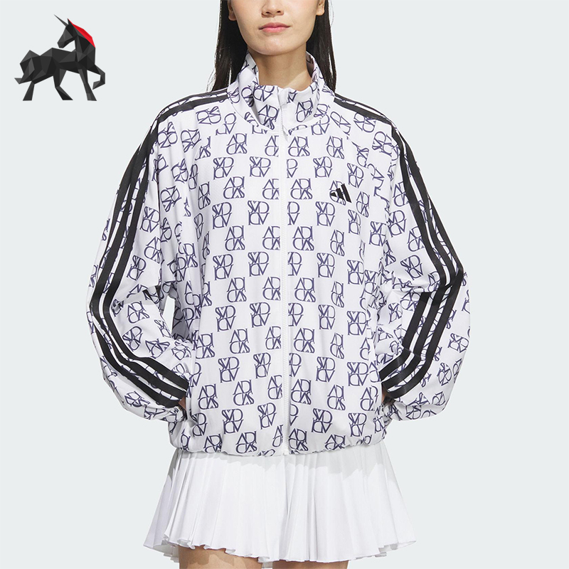 Adidas/阿迪达斯正品新款女士经典复古印花梭织夹克外套JY7702