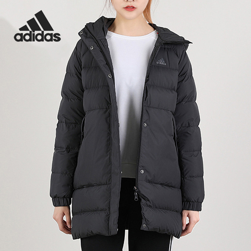 Adidas/阿迪达斯正品休闲女子保暖连帽中长款羽绒服GE9980,运动服/休闲服装,运动羽绒服,淘宝优惠券,粉丝福利购,淘宝优惠卷