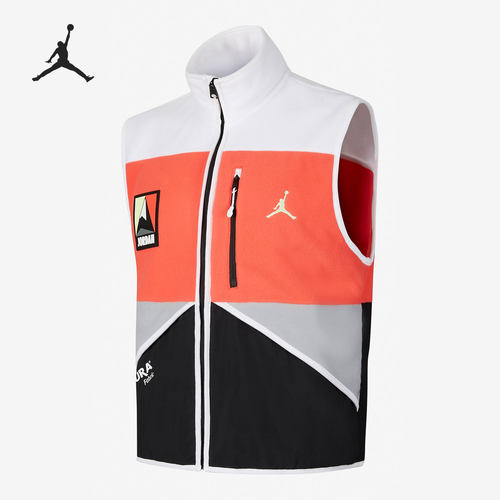 Nike/耐克正品JORDAN 男子运动休闲抓绒拼接马甲CW5985-100