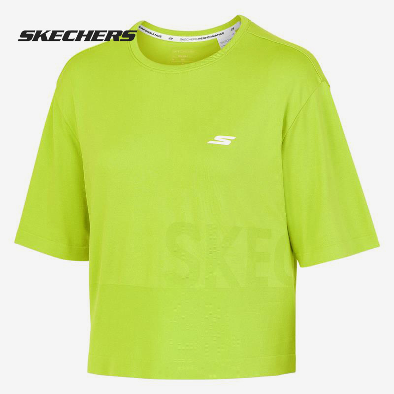 Skechers/斯凯奇正品新款女子针织圆领短袖T恤衫 P121W012