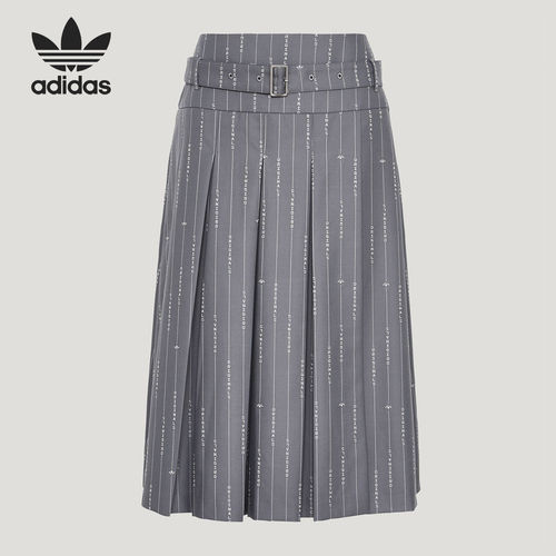 Adidas/阿迪达斯正品三叶草休闲复古梭织提花半身裙KS5313
