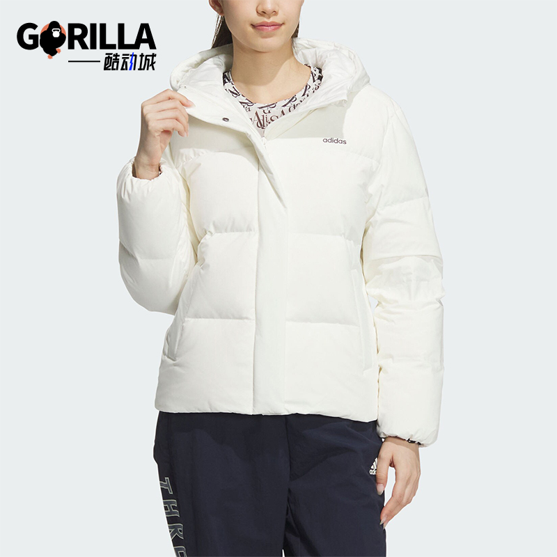 阿迪达斯女士简约保暖休闲羽绒服