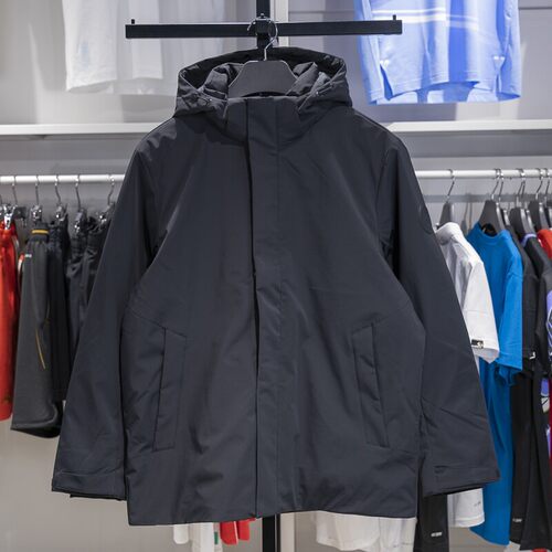 李宁正品团购系列男子简约百搭防风保暖运动连帽羽绒服AYMU291-5