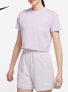 Nike/耐克正品当季新款高腰女子运动圆领短袖 DA0324-245