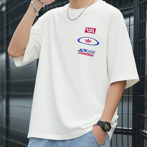 Adidas/阿迪达斯正品三叶草男士运动平纹针织赛车耐穿短袖KH1198