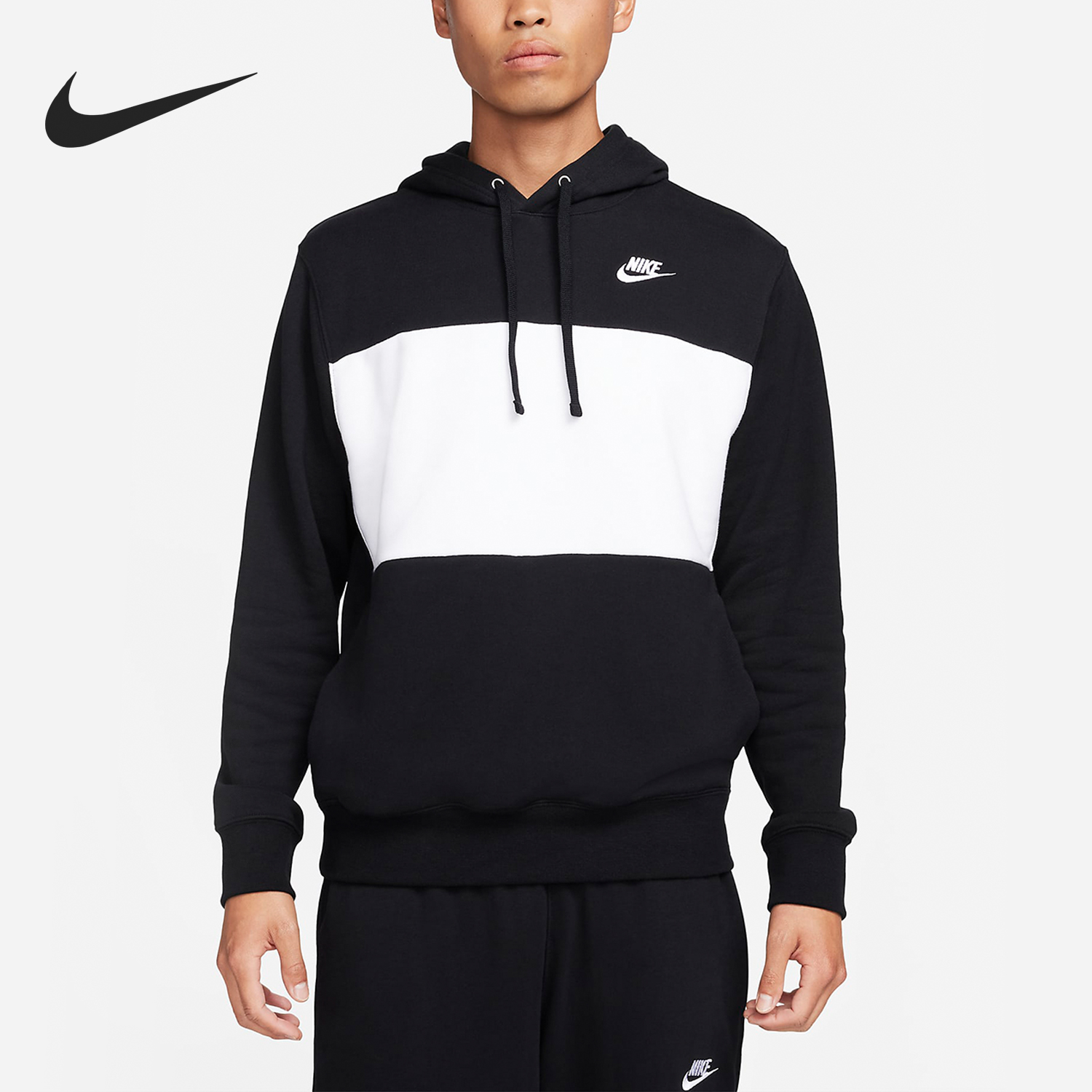 Nike/耐克正品新款男士毛圈拼接休闲运动长袖卫衣FB7416-010