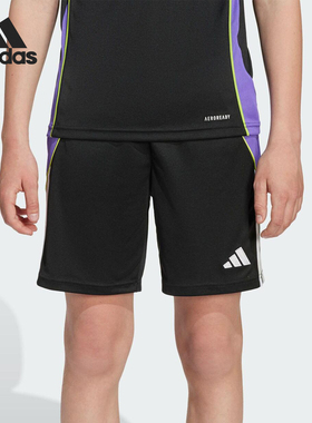 Adidas/阿迪达斯正品2025夏季大童足球经典运动训练短裤JW4369