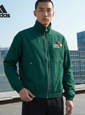 Adidas/阿迪达斯正品三叶草男士宽松梭织翻领运动外套KC0136