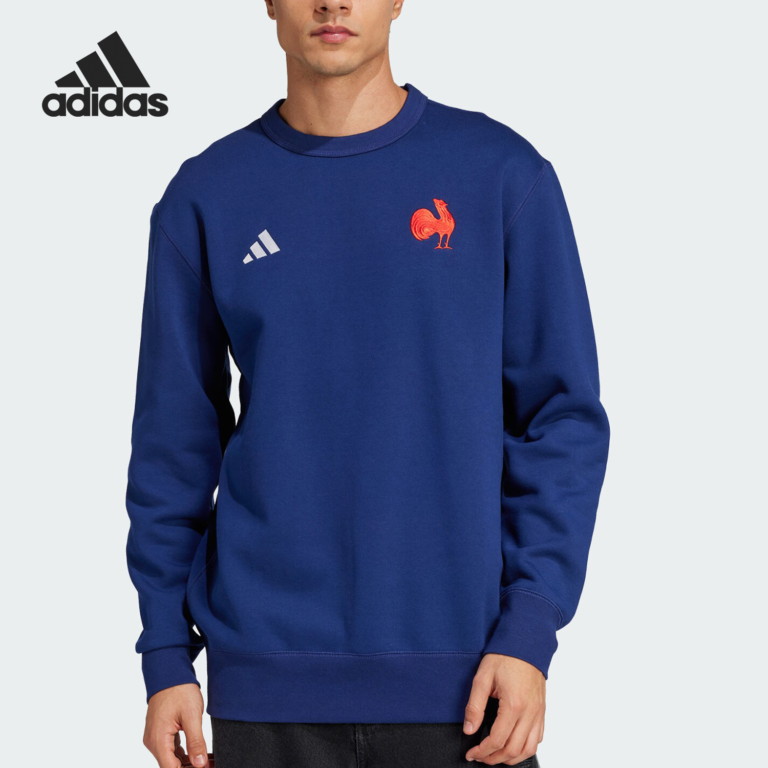 Adidas/阿迪达斯正品2025春秋款男士宽松圆领运动卫衣JP0366