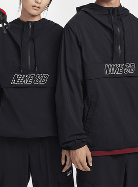 Nike/耐克正品冬季新款男女情侣宽松梭织印花外套FV7344-010