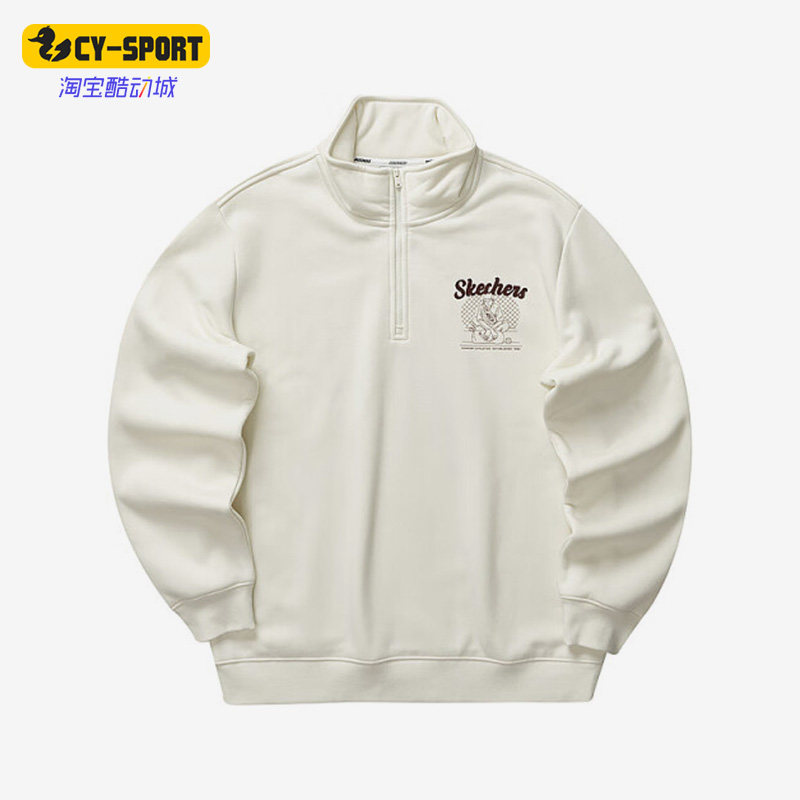 Skechers/斯凯奇正品秋季男女同款立领情侣时尚卫衣P423U015-00NA