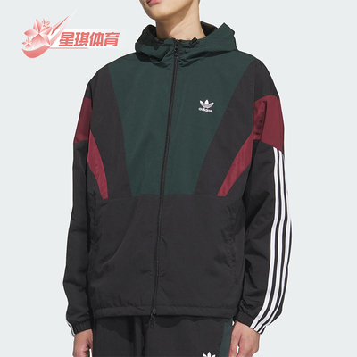 Adidas/阿迪达斯正品三叶草男士经典时尚拼接连帽夹克外套KC3125