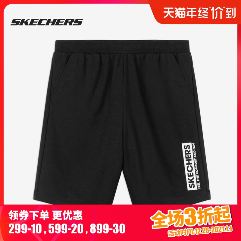 Skechers/斯凯奇正品夏季新款男子时尚休闲运动训练五分短裤