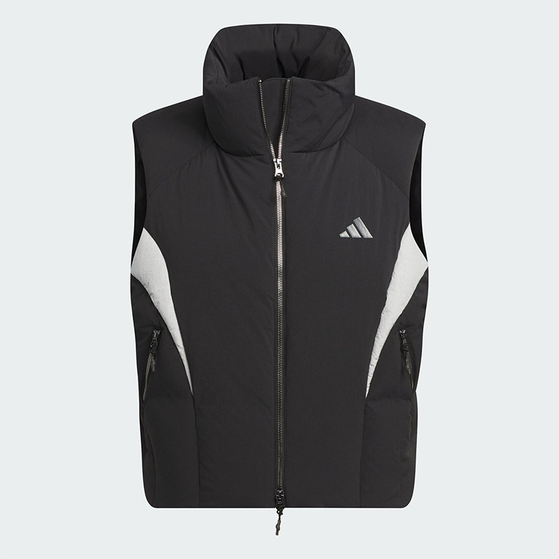 阿迪达斯男士保暖宽松羽绒马甲