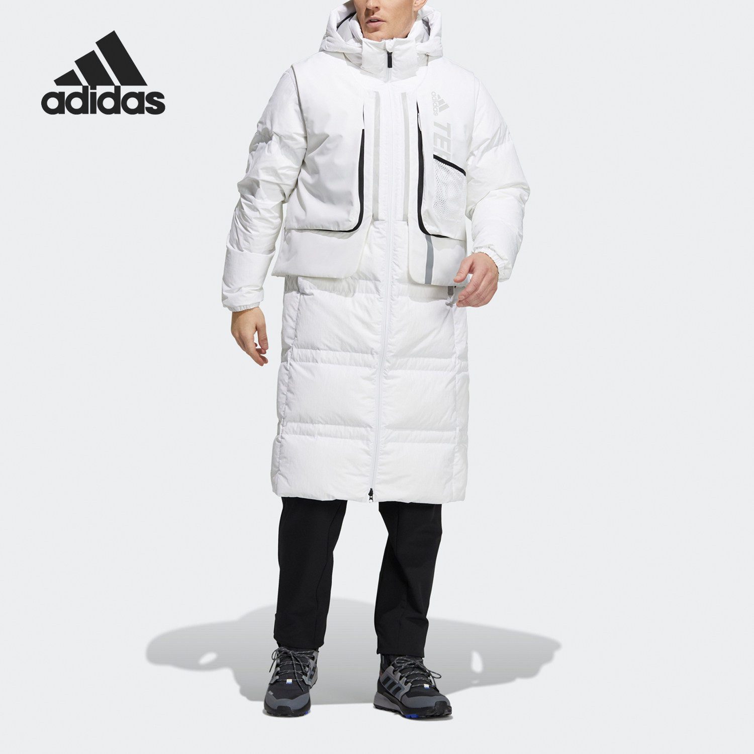 Adidas/阿迪达斯正品休闲男女情侣运动防风户外保暖羽绒服 H13854