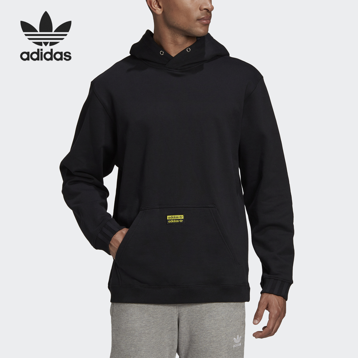 Adidas/阿迪达斯正品三叶草男士连帽运动潮流印花卫衣GD9349