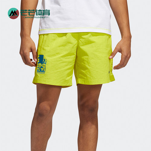 Adidas/阿迪达斯正品三叶草新款男士印花透气休闲运动短裤GN3857