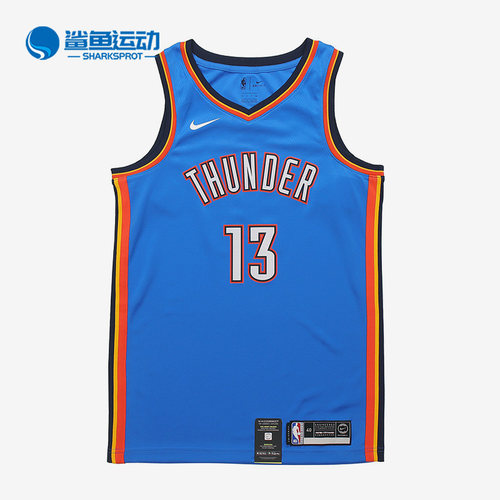 Nike/耐克正品雷霆队男子篮球运动乔治13号球衣AV4955-404