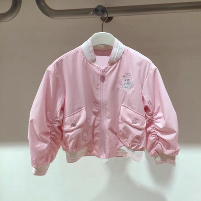 童装25秋季款儿童宝宝甜美可爱上衣夹克女童粉色洋气短款外套