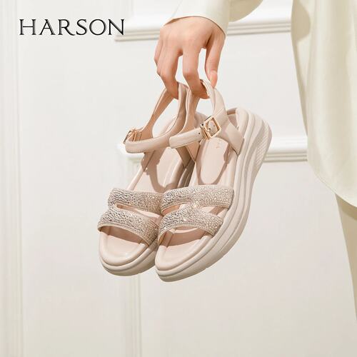 HARSON哈森新品女鞋厚底舒适运动凉鞋HM267147